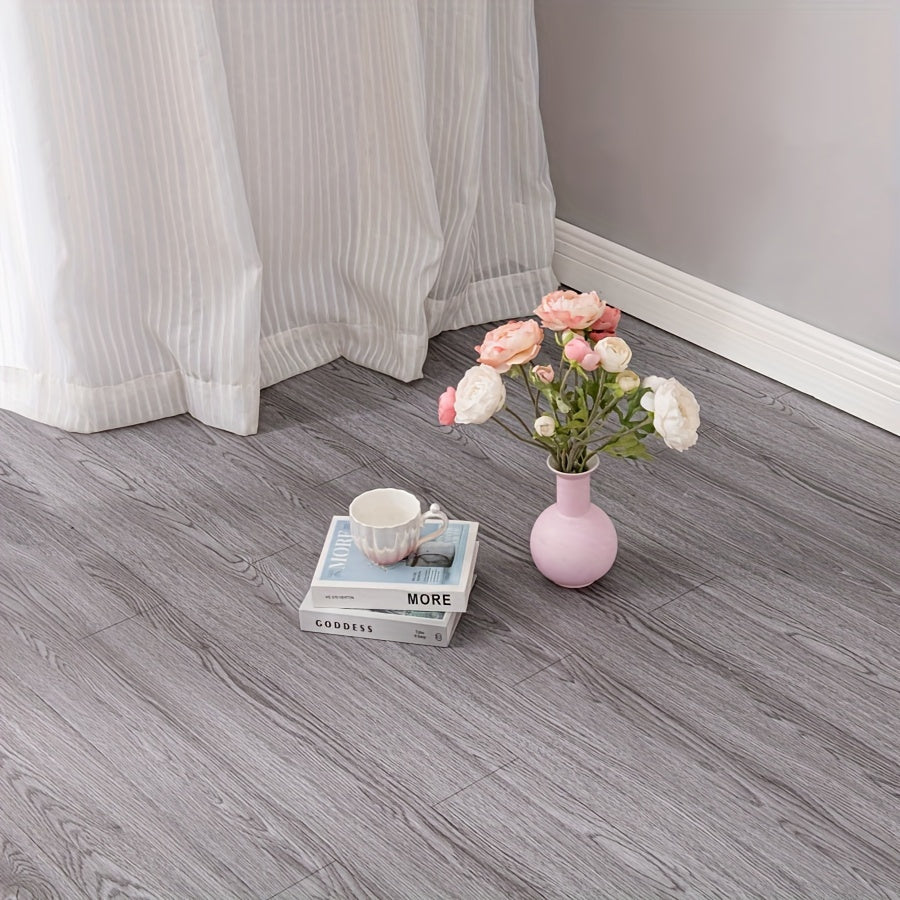 3D Retro Wood Grain Vinyl Floor Stickers Waterproof Peel and Stick Durable Easy to Clean for Home Rooms