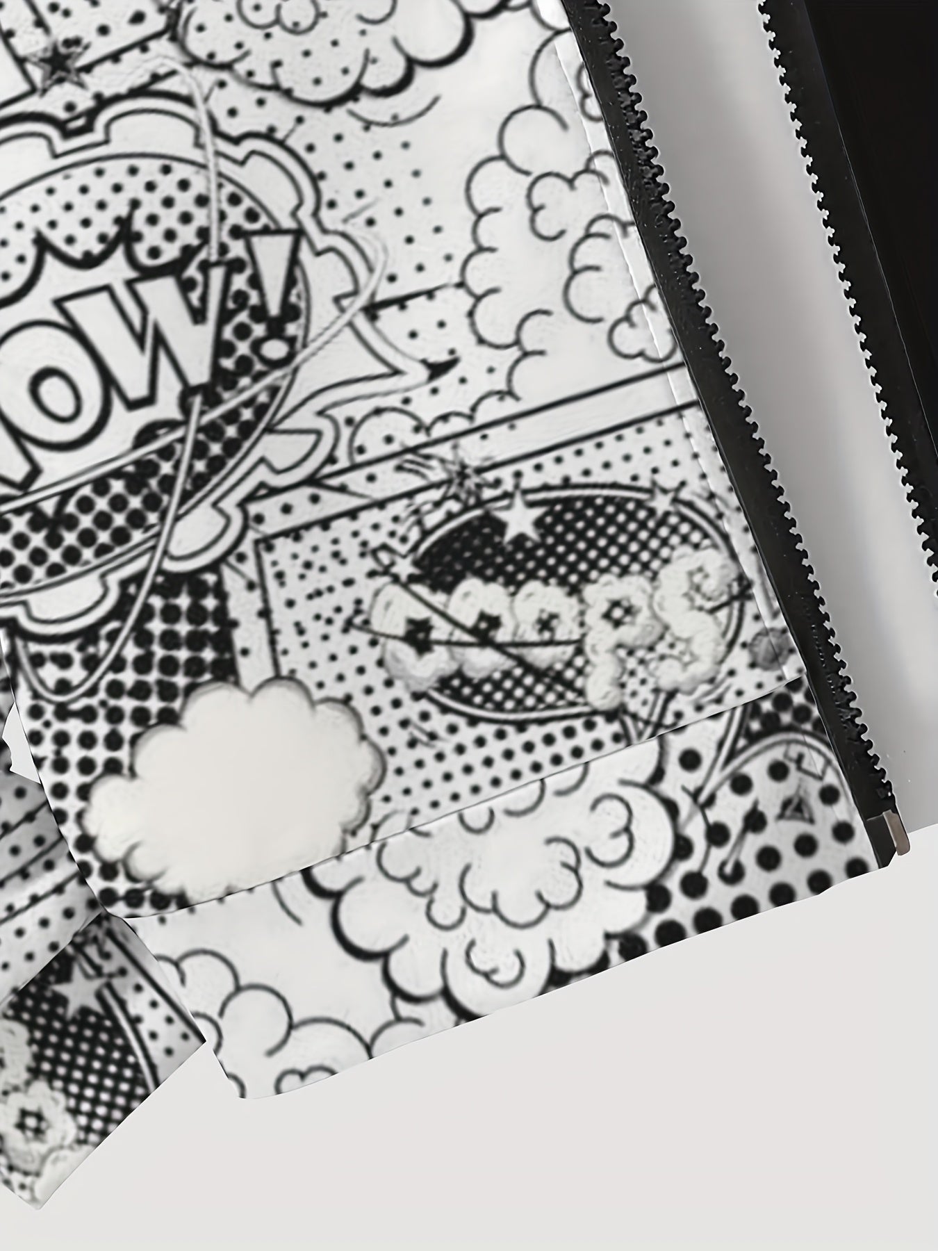 Boys Hoodie Black and White Gamer Graphic Zip-Up with Pockets for Fall Winter Casual Wear