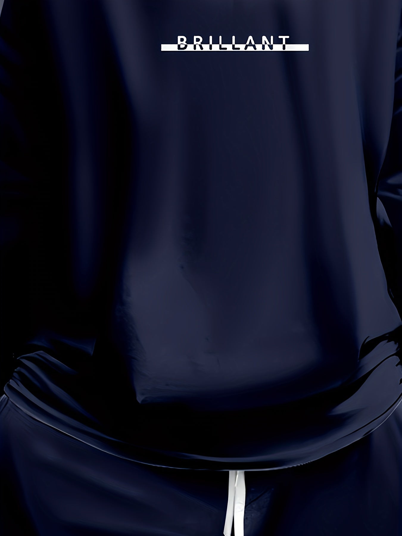 Plus Size Men's Casual Suit Long Sleeve Top and Pants Polyester Knit