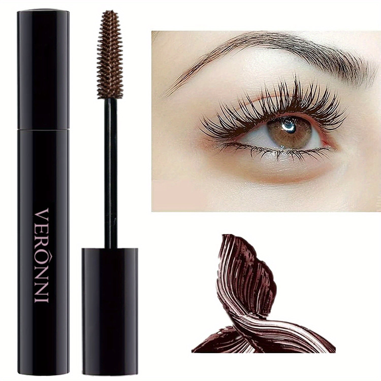 Waterproof Mascara Long-Lasting Smudge-Proof Curling Black Green Mascara
