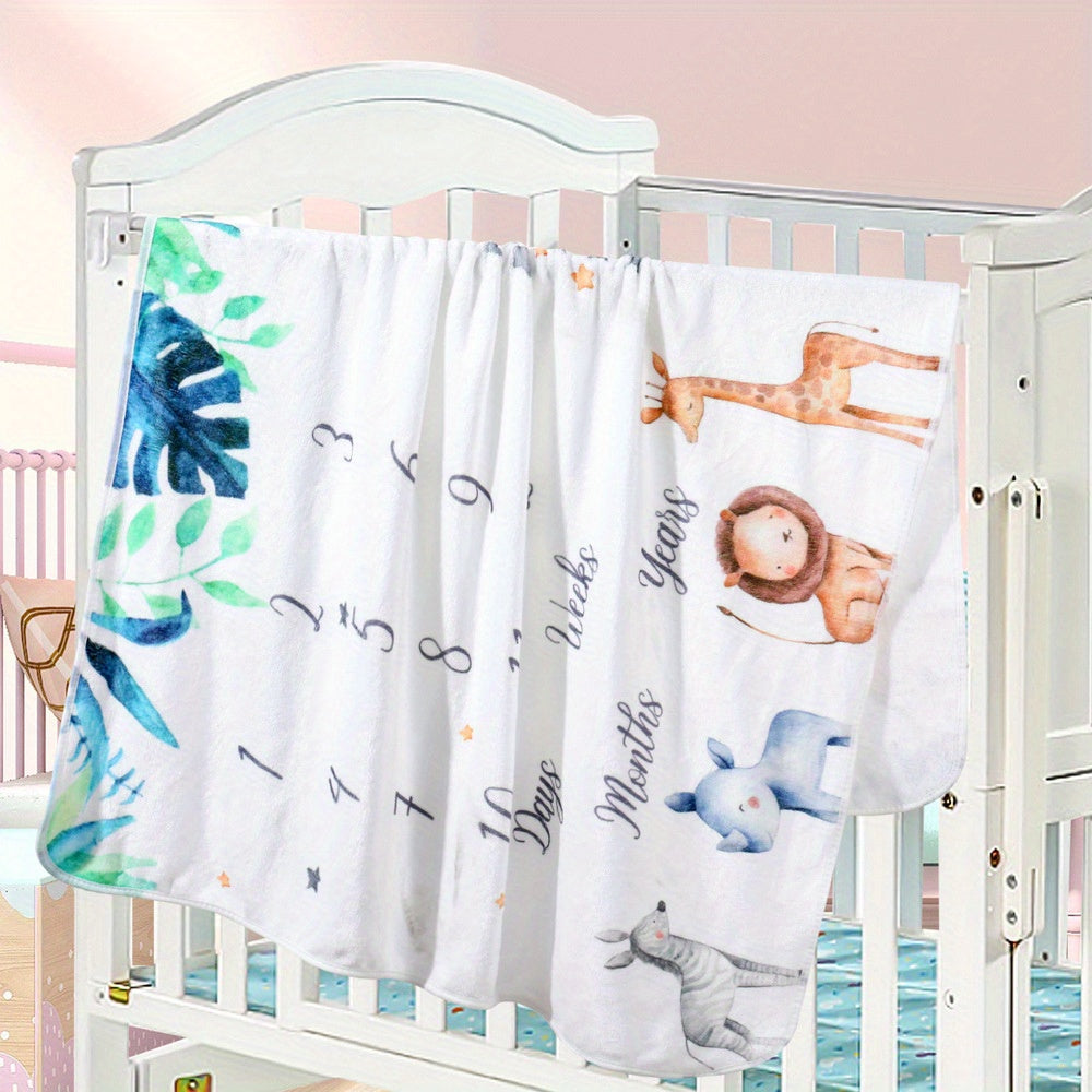Yangi tug'ilgan chaqaloqlar uchun Baby Milestone Blanket, To'liq Oy fonli mato, chaqaloq o'sishi uchun props