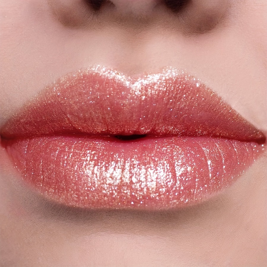 Женская перламутровая помада для губ стойкая увлажняющая металлический розовый блеск