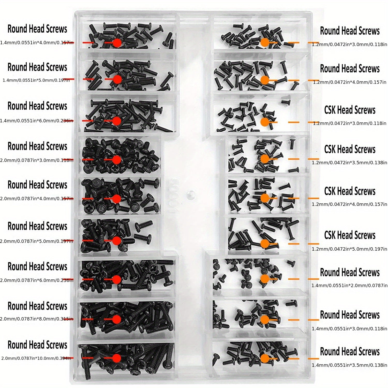 Micro Repair Screw Set for Glasses Watches Jewelry, 540pcs with Screwdriver