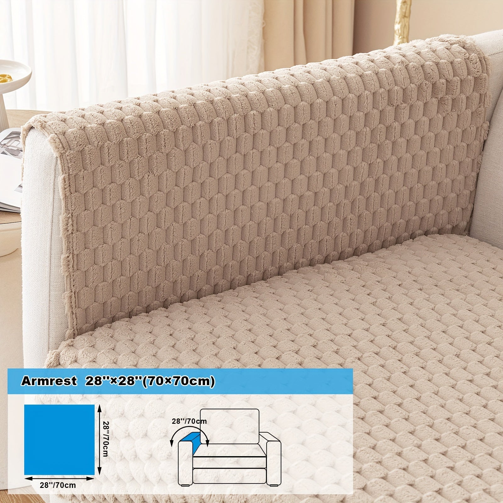 Velvet Sofa Cover Non-Slip Pet-Friendly Thick Furniture Slipcover for Armchairs and Sectionals