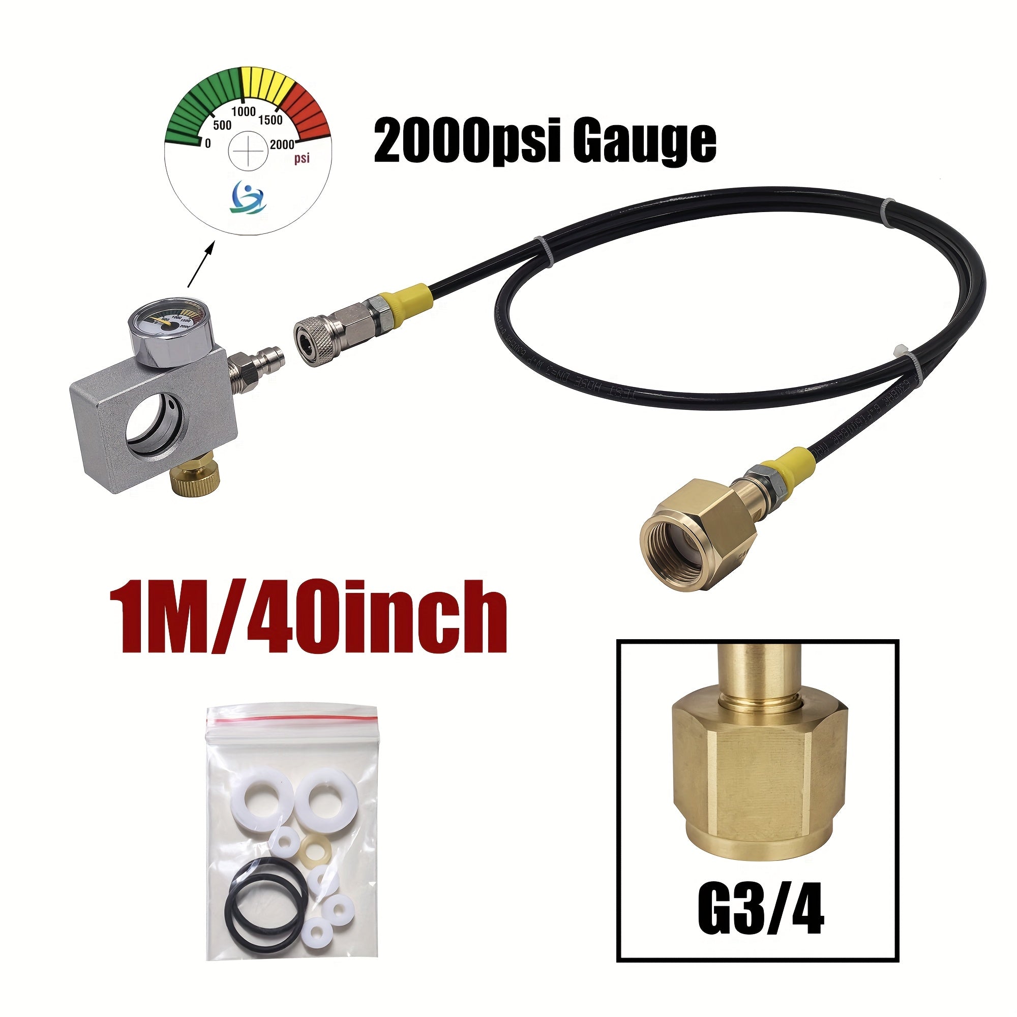 Terra Art Gaia uchun CO2 to'ldirish adapteri karbonatorlar va gazli suv shishalarini to'ldirish uchun