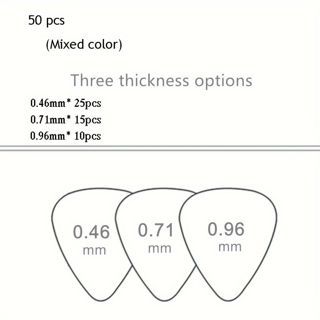 Assorted Guitar Picks Set of 20 50 100 Thin Medium Thick for Electric Acoustic Bass