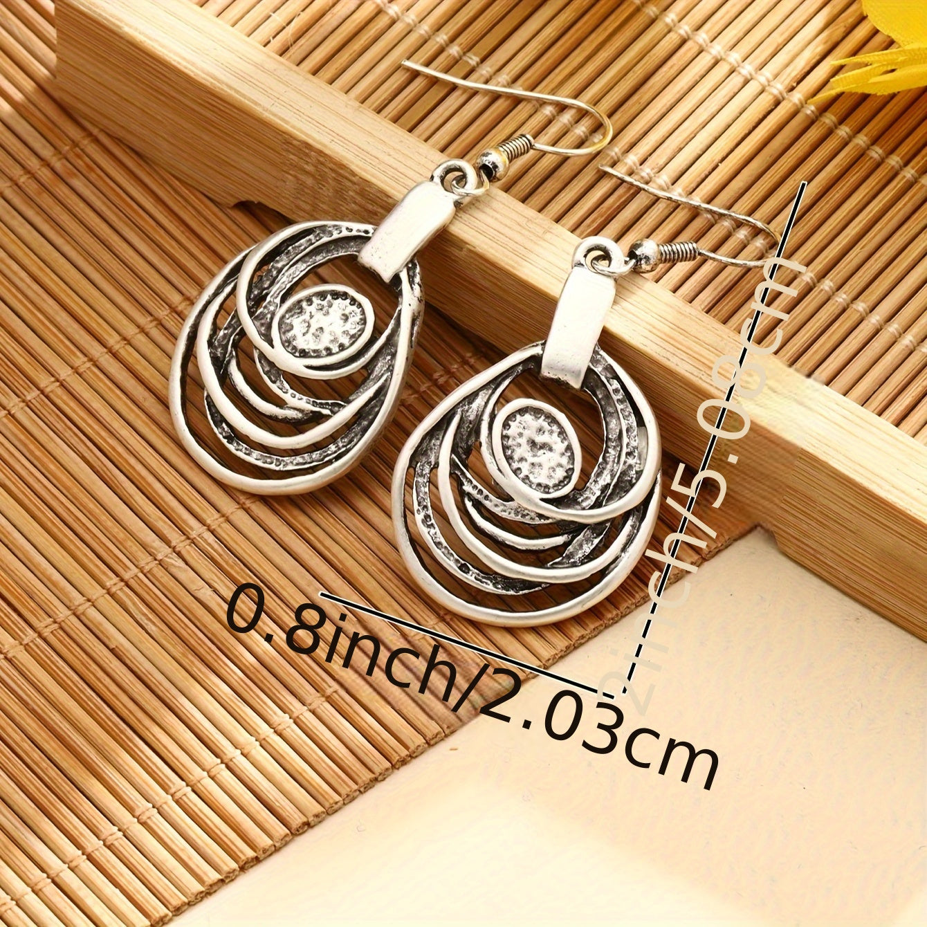 Zargarlik to'plami, sirg'alar va zanjirlar bilan, sink alloy, Bohem tarzida, aylana mozaik, retro uslub