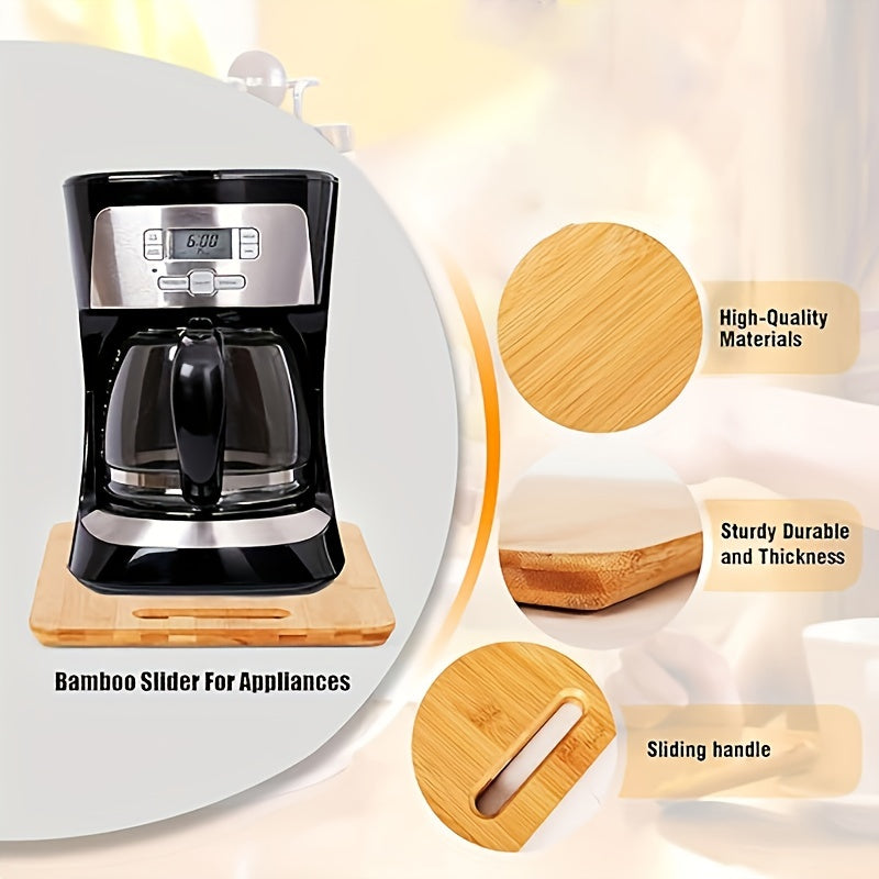 Wooden Kitchen Tray for Countertops with Bamboo Design for Coffee Makers and Toasters