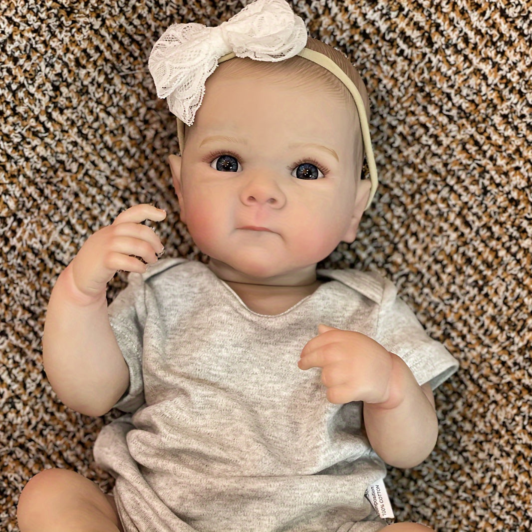 20-Inch Waterproof Vinyl Reborn Girl Doll with Realistic 3D Painted Skin and Hand-Painted Hair