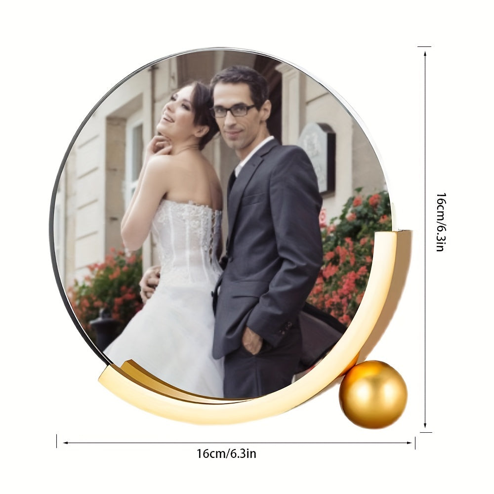 Marco de fotos redondo personalizado para regalos, manualidades, adorno creativo para escritorio