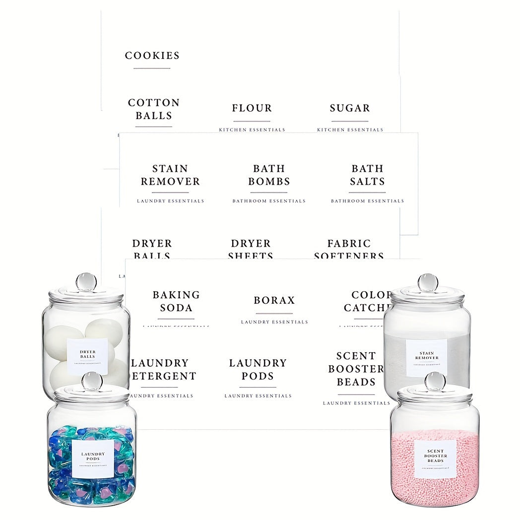 16 dona oq suv o'tkazmaydigan kir yuvish xonasi yorliqlari uchun konteynerlar