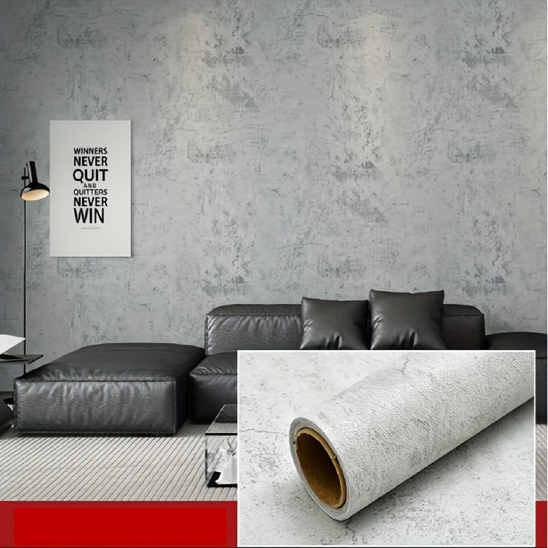 Gray White Cement Crack Pattern Wallpaper Waterproof Removable Vinyl for Home Decor