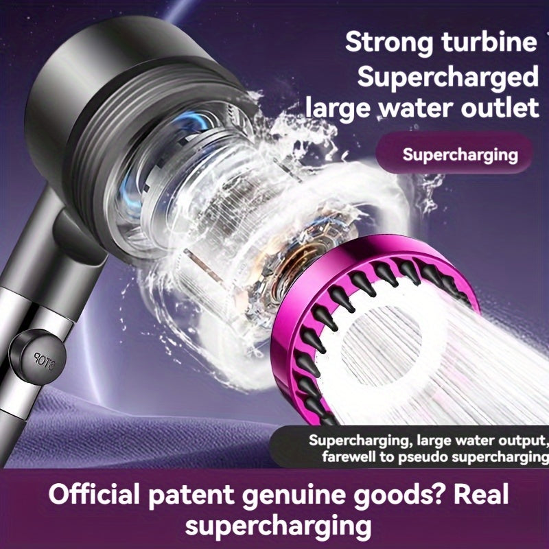 Cabezal de ducha de alta presión ajustable con panel de acero inoxidable de un toque para detener el agua