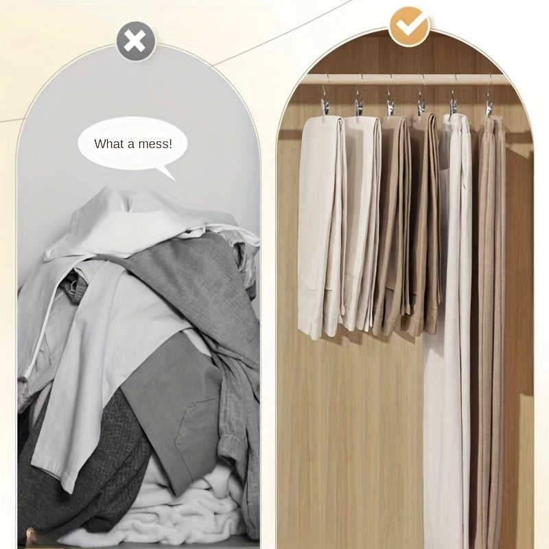 Metal Clothes Hangers with No-Crease Clips for Hats Socks Jeans Pack of 10