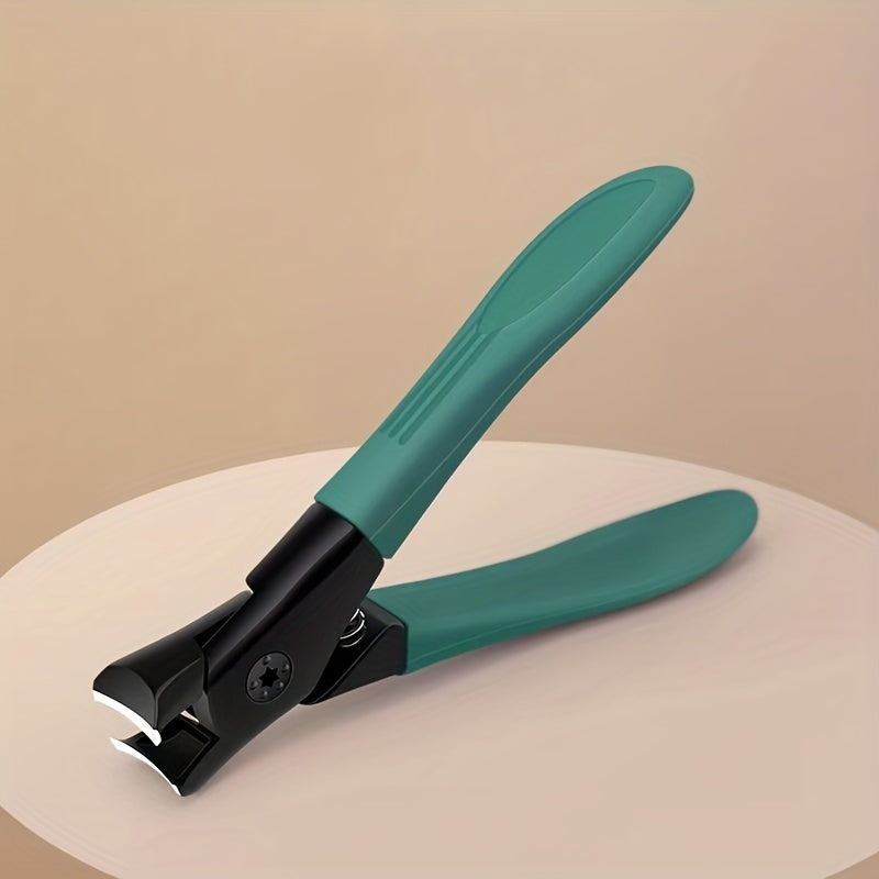 Cortauñas de acero inoxidable para hombres y personas mayores con tapa anti salpicaduras