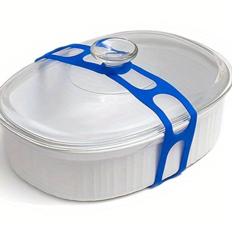 Silicone Lid Grip Strap Leak-Proof Reusable Fits Pots Bowls Refrigerator Freezer