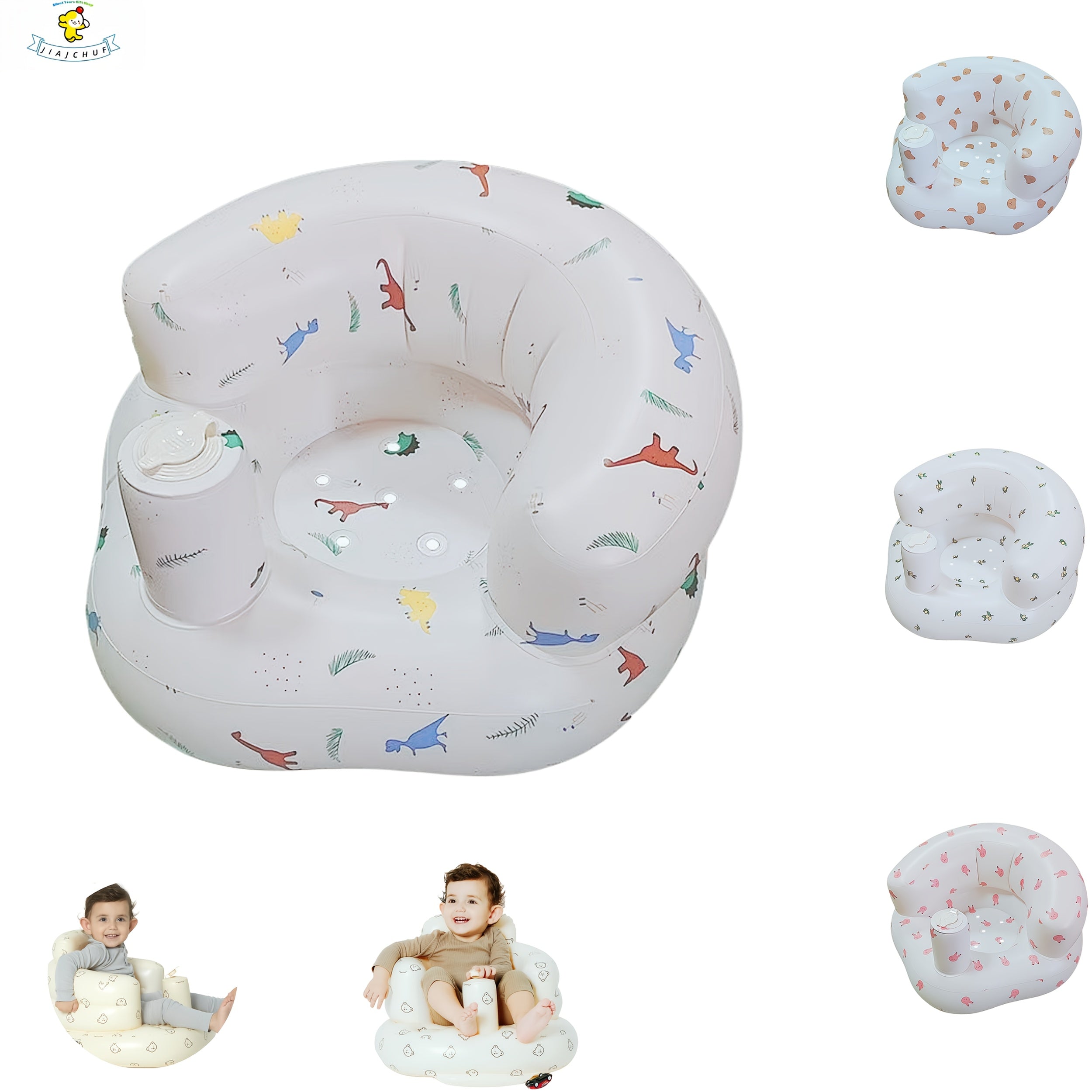 Inflatable Infant Seat for 3-36 Months with Built-In Air Pump and Back Support