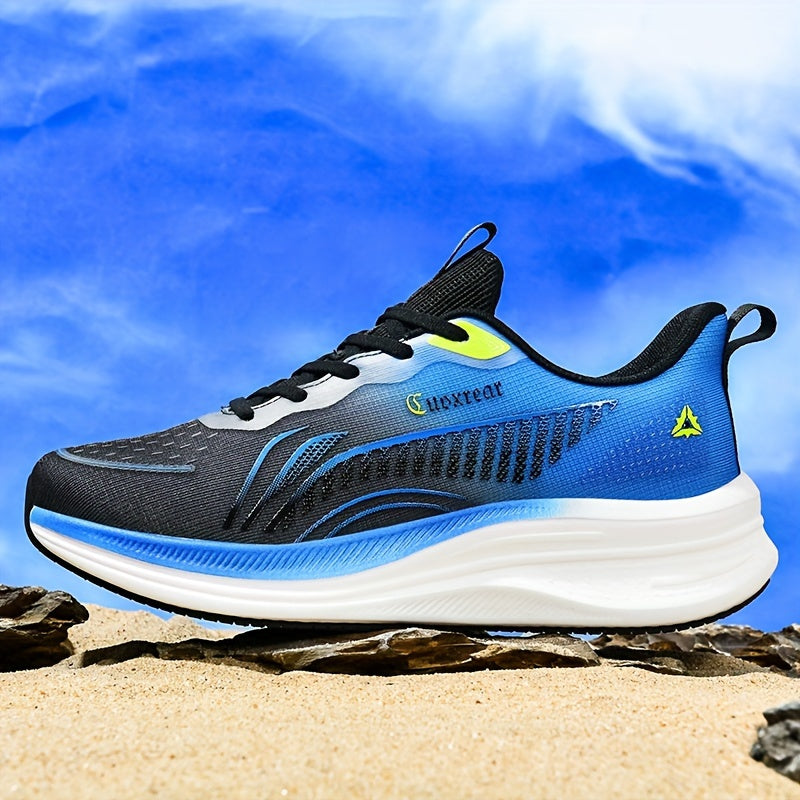 Men's Breathable Woven Platform Shoes for Outdoor Running Shock Absorbing