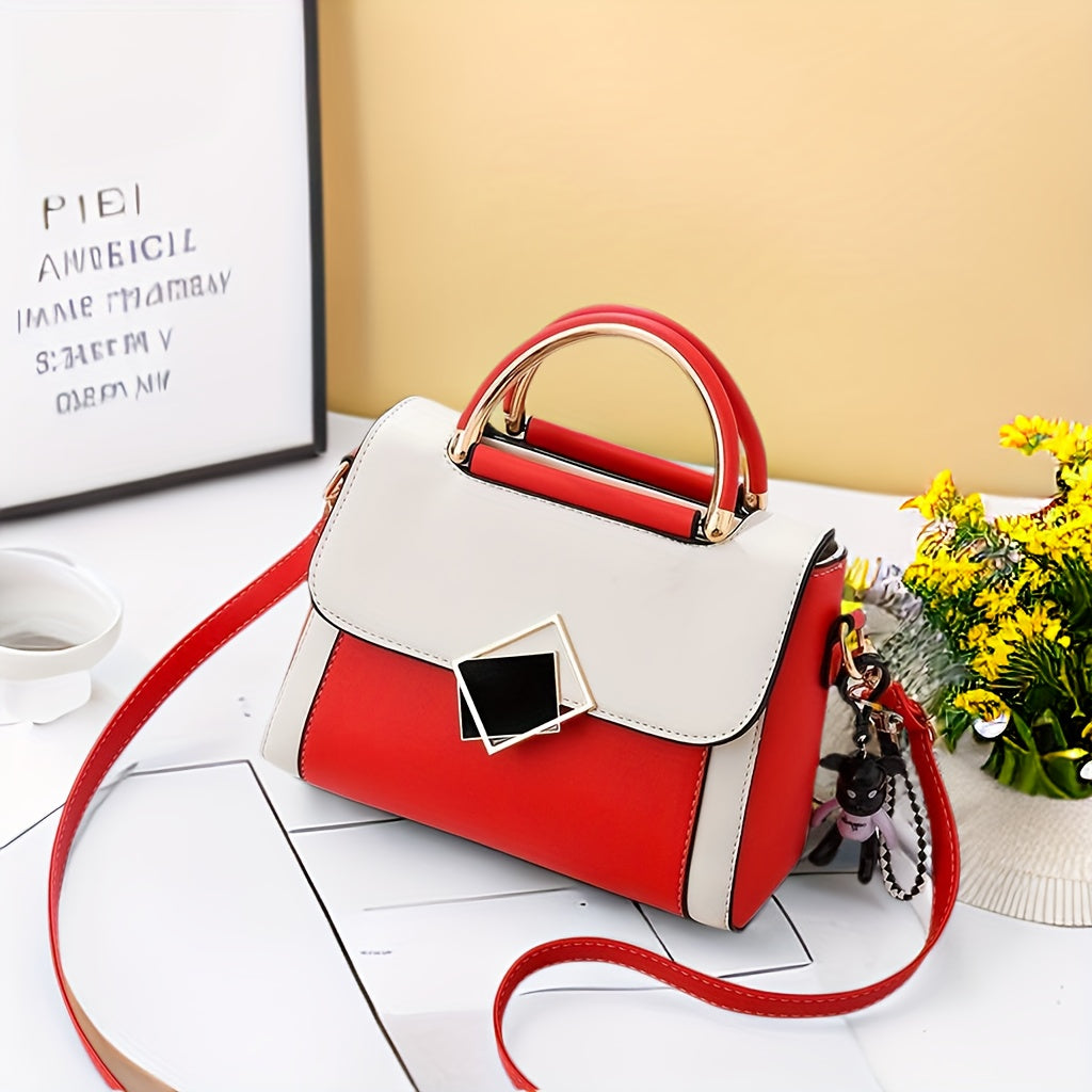 Ayollar uchun oddiy rangdagi zamonaviy xabarchi sumkasi, sozlanadigan tasma, dog'ga chidamli, magnit yopiq, polyester astarli, ish va sayohatlar uchun zamonaviy yelka sumkasi - 2024-yil yangi kelish.