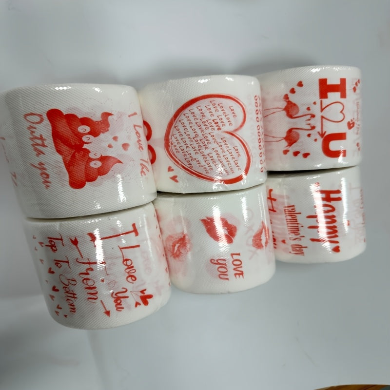 Set of 2 Whimsical Printed Toilet Paper Rolls with Birthday Wedding Valentine Themes