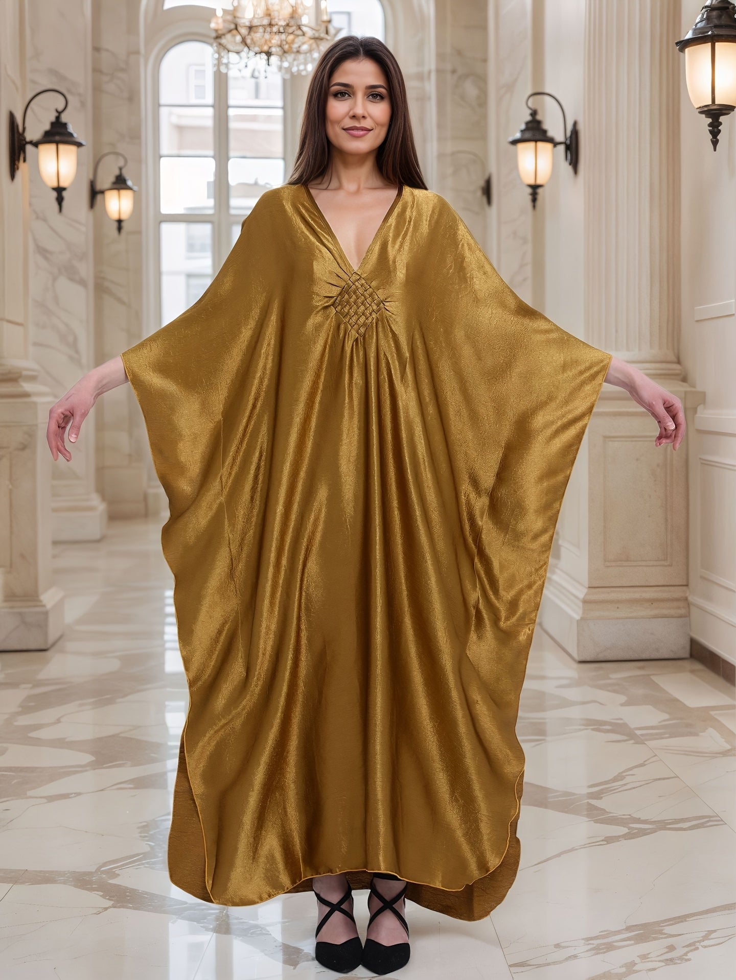 Plus o'lcham O'rta Sharq an'anaviy kiyimlari qoplamasi plyaj tunik dam olish ro'ba