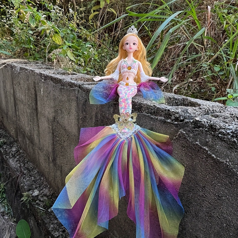 44.98cm Mermaid Doll for Girls with Realistic Eyes Movable Joints Dress-Up Accessories