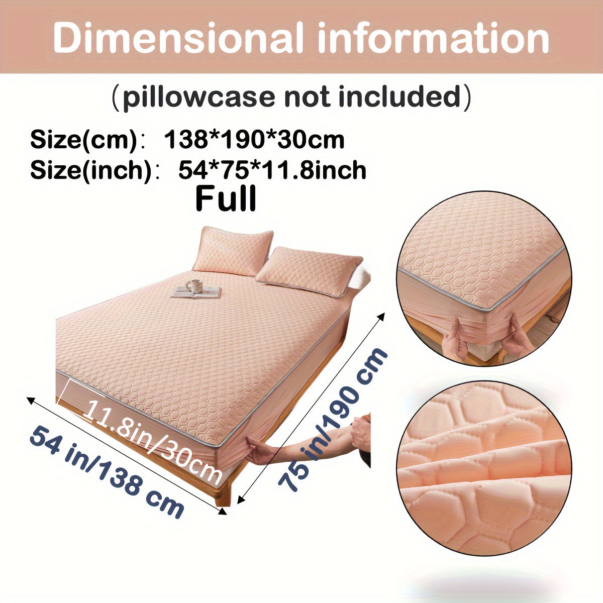 Muz his-tuyg'usi dizayni bilan Lateks Cool Matras Qoplamasi, Bir xil rang, Mashinada yuvish mumkin, Qalin tikilgan ip. Yotoqxonalarga, Talabalar yotoqxonalari, Mehmonxonalar uchun mos. Yostiq qoplamalari kiritilmagan.