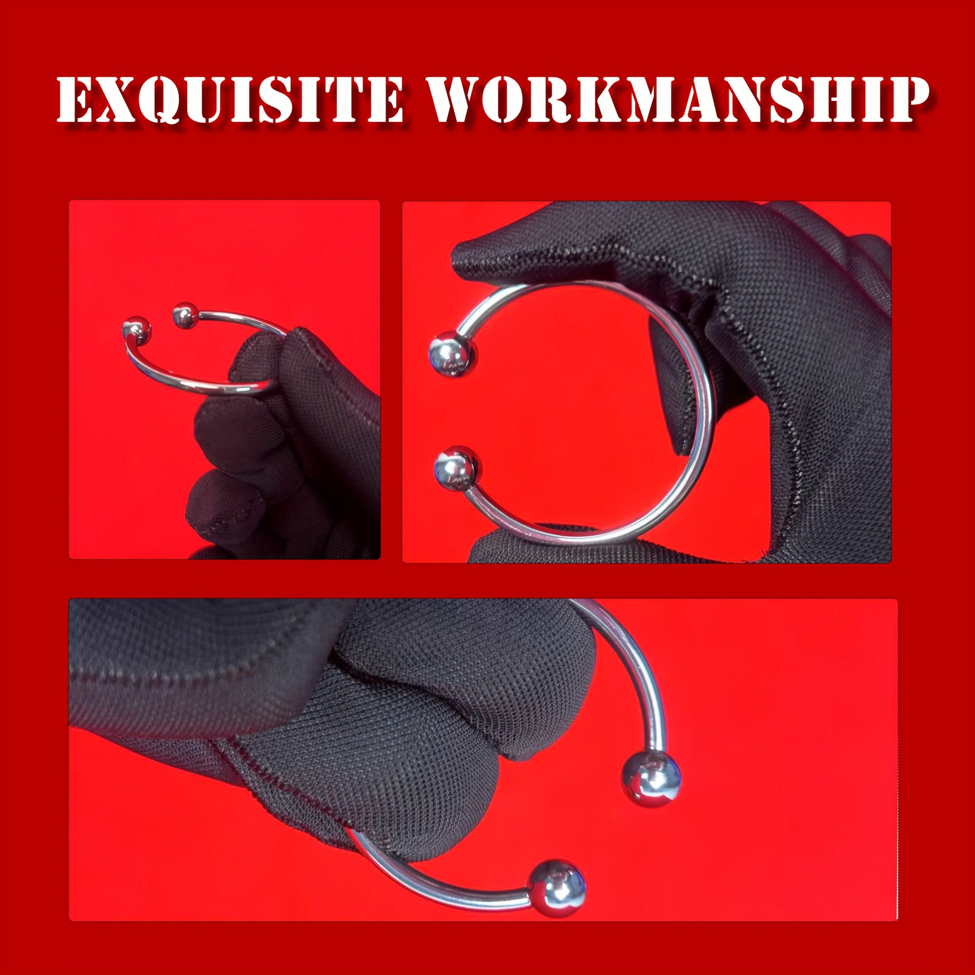 Men Stainless Steel Cock Ring Solid Color Hand Washable Durable Metal Penis Toy