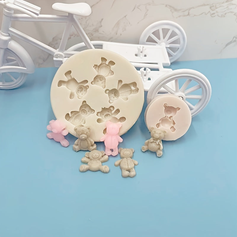 Silicone Bear Mold for Candle Making Chocolate Baking Decorations Creative Fondant Resin Crafting