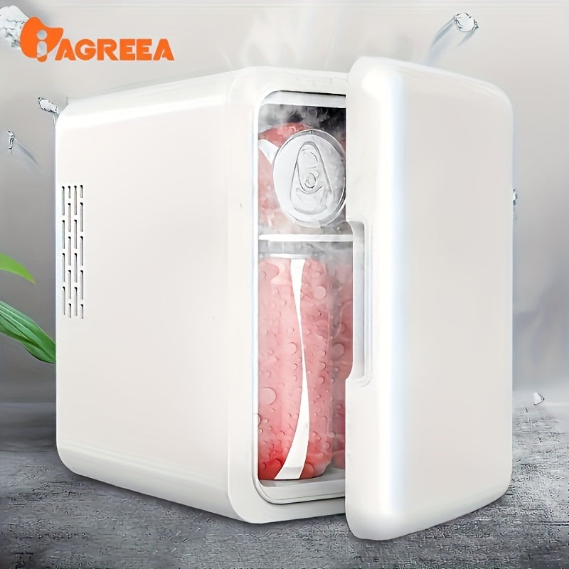 Mini Car Refrigerator 4L White ABS Cooling System Portable Cooler for Drinks Skincare