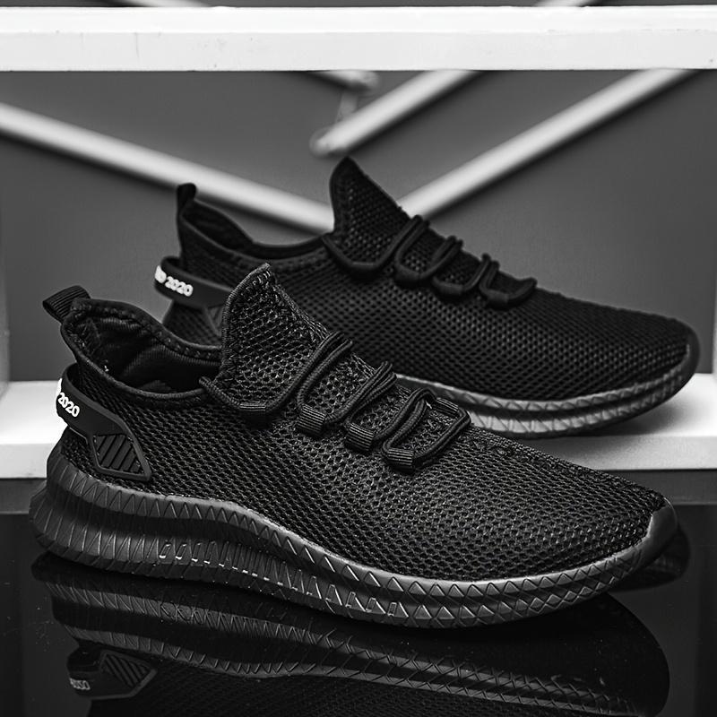 Men's Casual Athletic Sneakers Breathable Mesh Fabric Low Top Lace-Up Shoes for All-Season Comfort