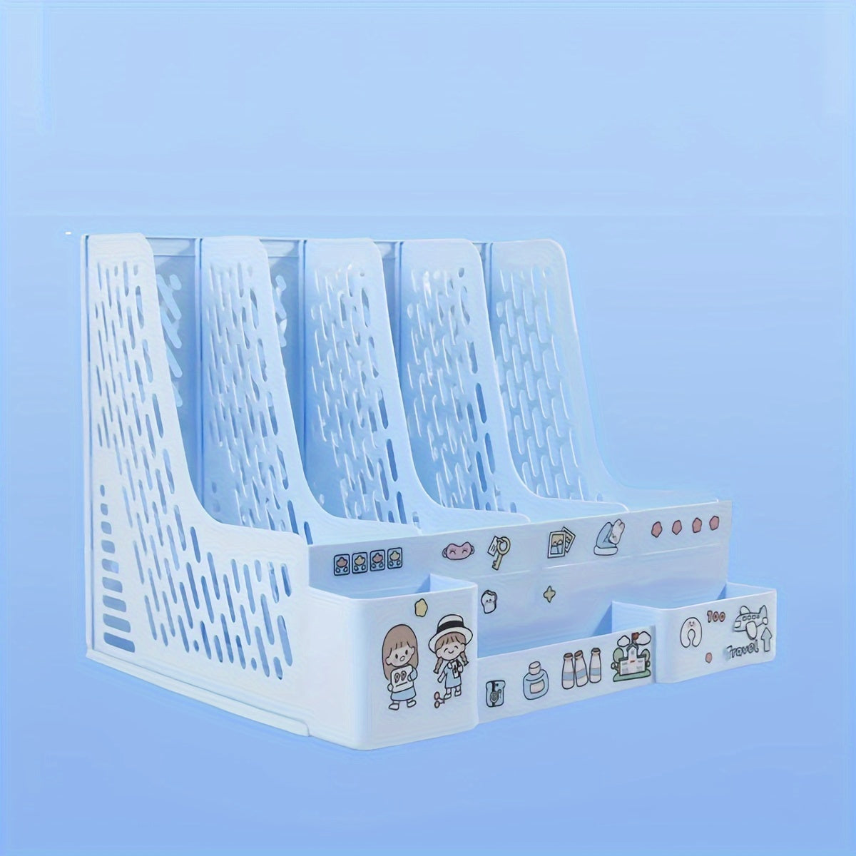 Desktop File Organizer for A4 Files Plastic Office Desk Storage Box