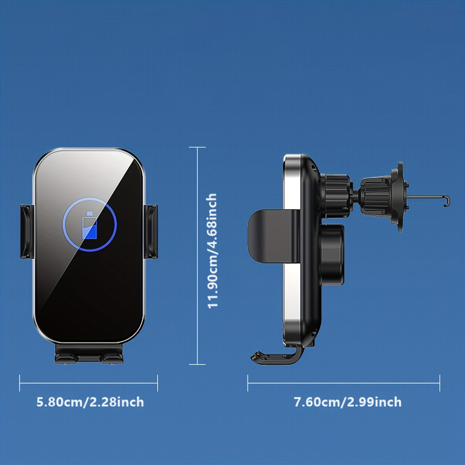 Car Mount Wireless Charger Automatic Sensing 15W Fast Charging Tempered Glass