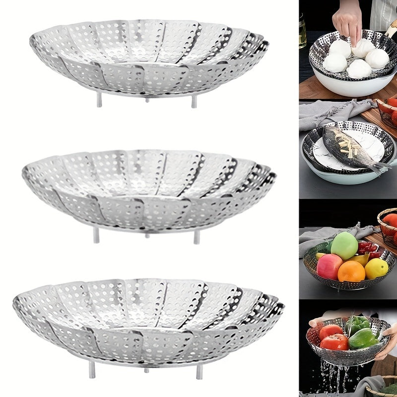 Stainless Steel Collapsible Steamer Basket for Nutritious Cooking