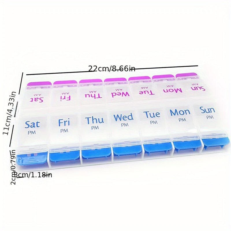 Компактный органайзер для таблеток на 14 отделений, портативный, пылезащитный, дорожный кейс