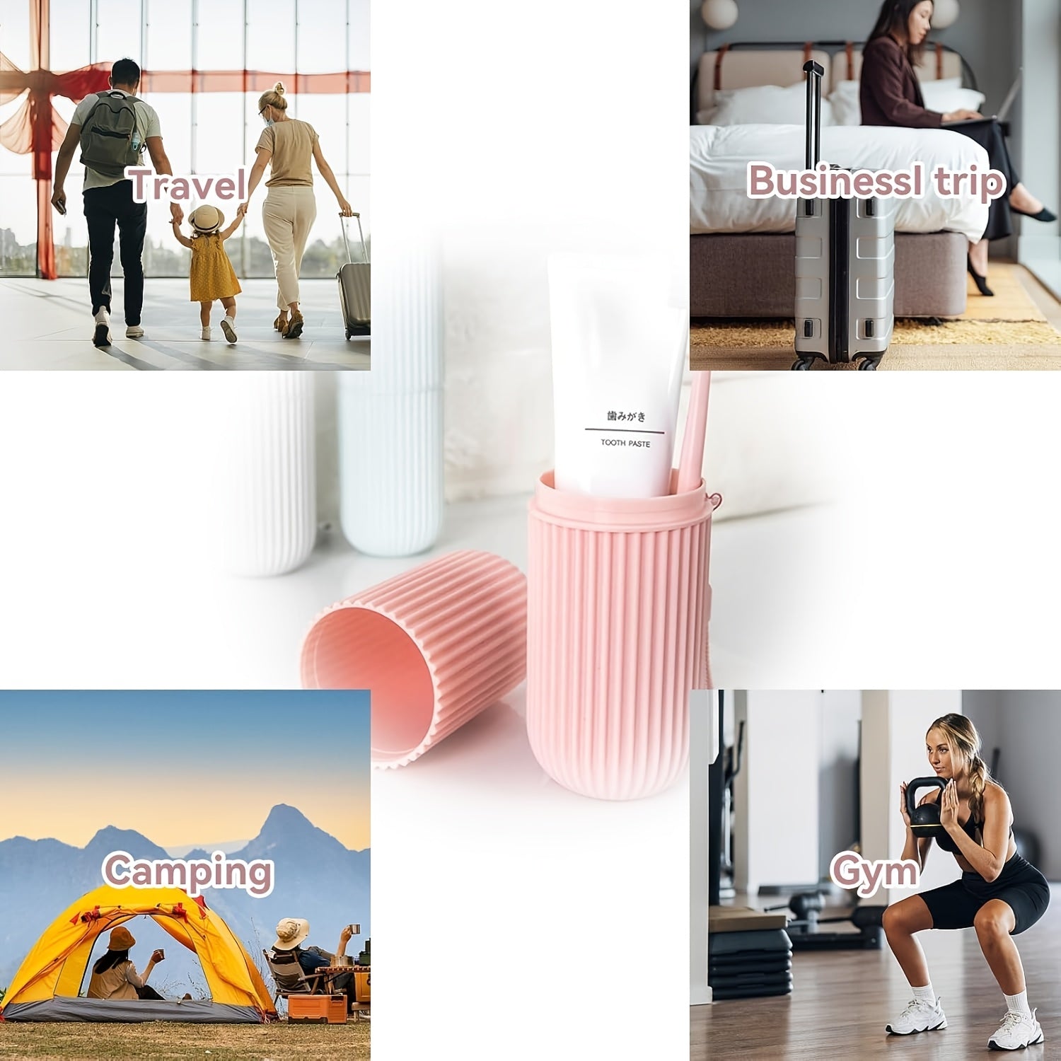 Travel Toothbrush Holder Multi-Color Portable for Travel Camping Kids Adults