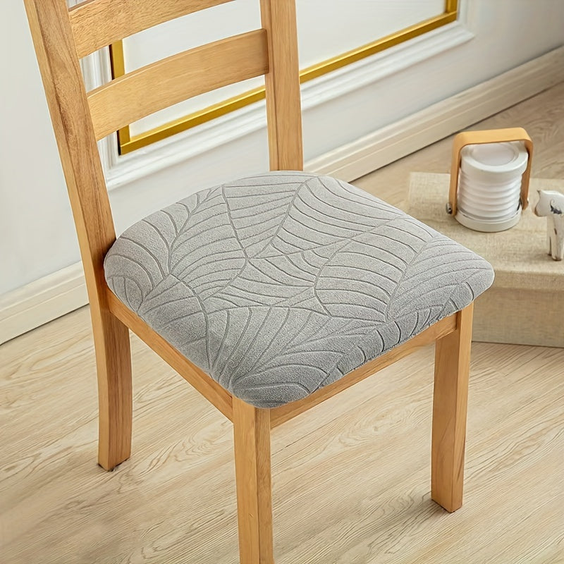 Stretch Chair Cover Polyester Natural Wood Finish All-Season Dining Room Seat Protector