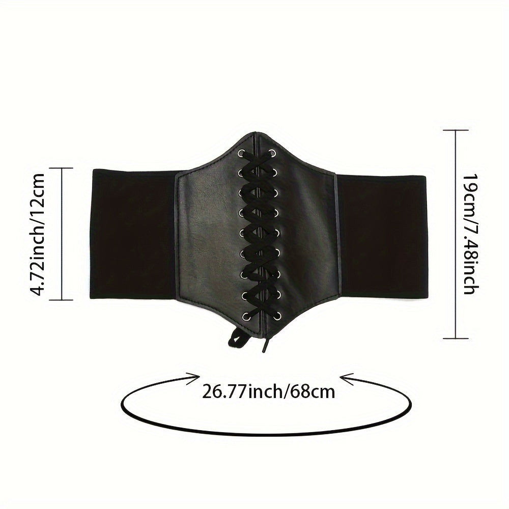 Стильный женский пояс-утягиватель из искусственной кожи - Модный корсетный ремень с шнуровкой для подчеркивания фигуры