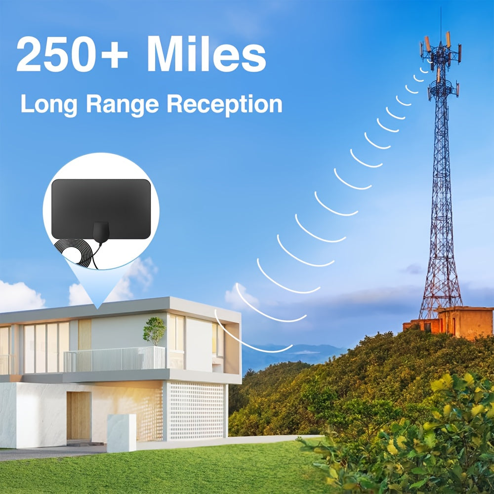 Indoor Digital TV Antenna with Amplifier 250 Mile Range HD Ultra HD Support