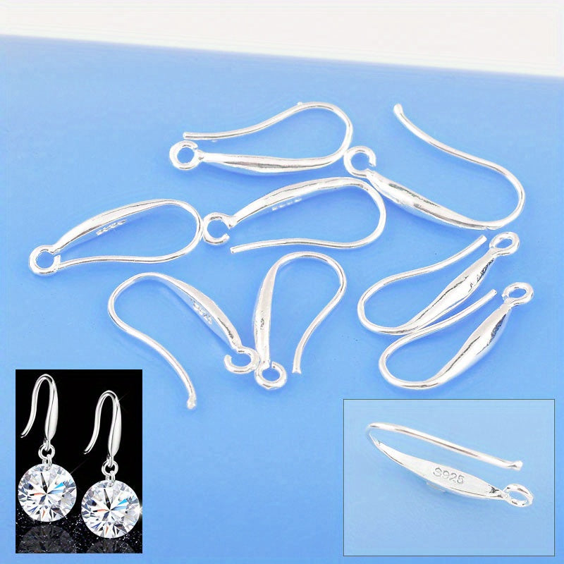 Silvery-Plated Earring Hooks Pack of 100 French Style Round Wire for DIY Jewelry Making