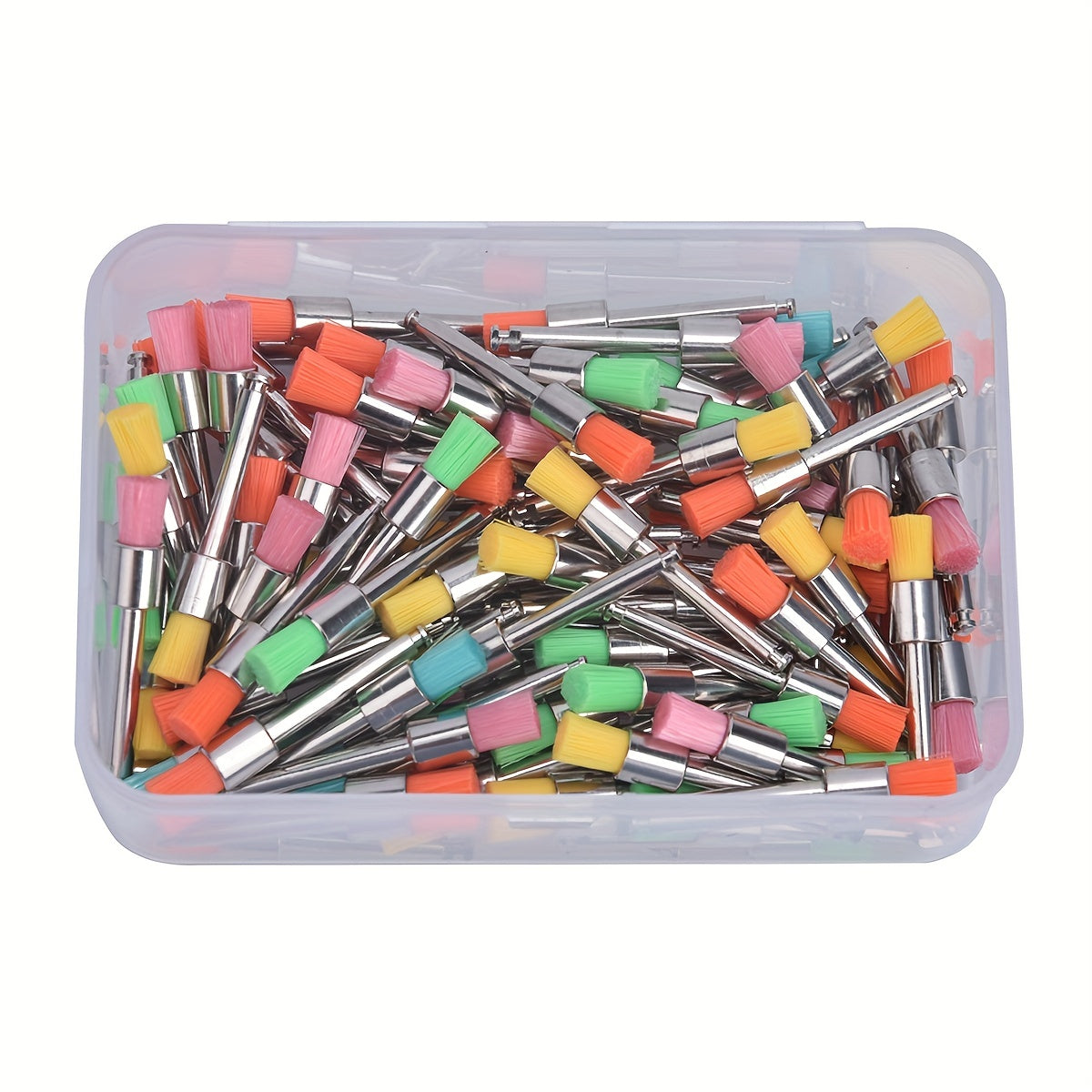 Juego de 100 cepillos de pulido montados con cabeza plana de nylon para pulir