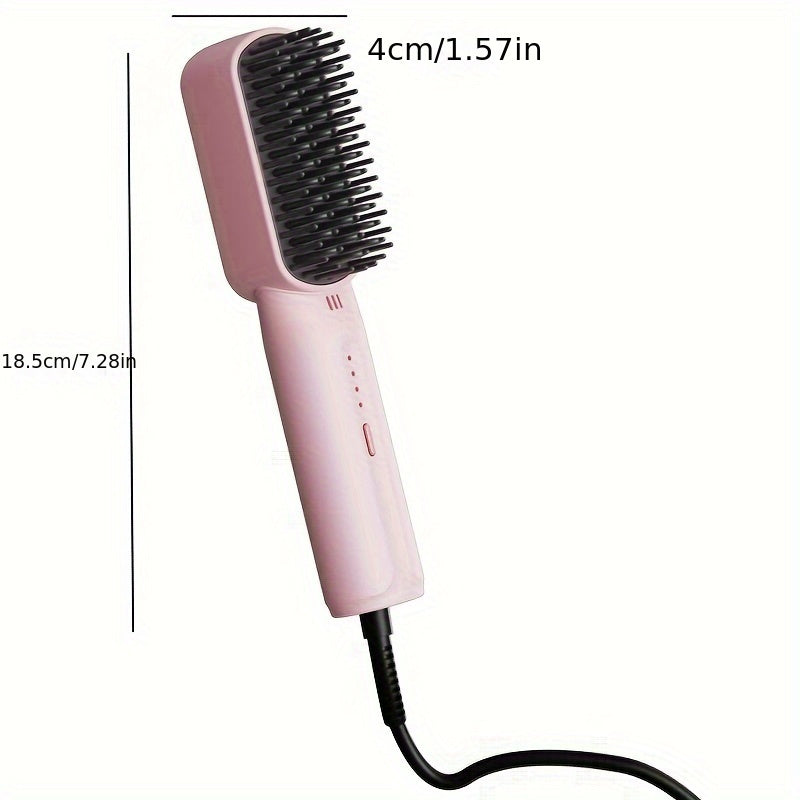 Mini Portable Negative Ion Hair Straightener with Dual-Use Comb Auto Shut-Off Anti-Scald 220V Type C Cord