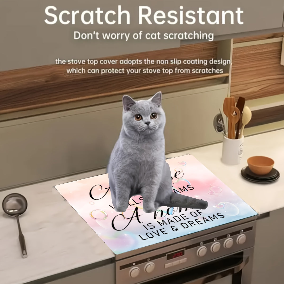 Экстра большой быстросохнущий диатомовый коврик для плиты - Полный любви нескользящий коврик для столешницы для электрических стеклянных плит и кофемашин | Пылезащитный и водоотталкивающий кухонный дренажный коврик, декор для домашней кухни