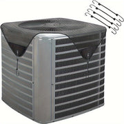Outdoor AC Unit Cover with Leaf Guard and Bungee Hooks for Protection