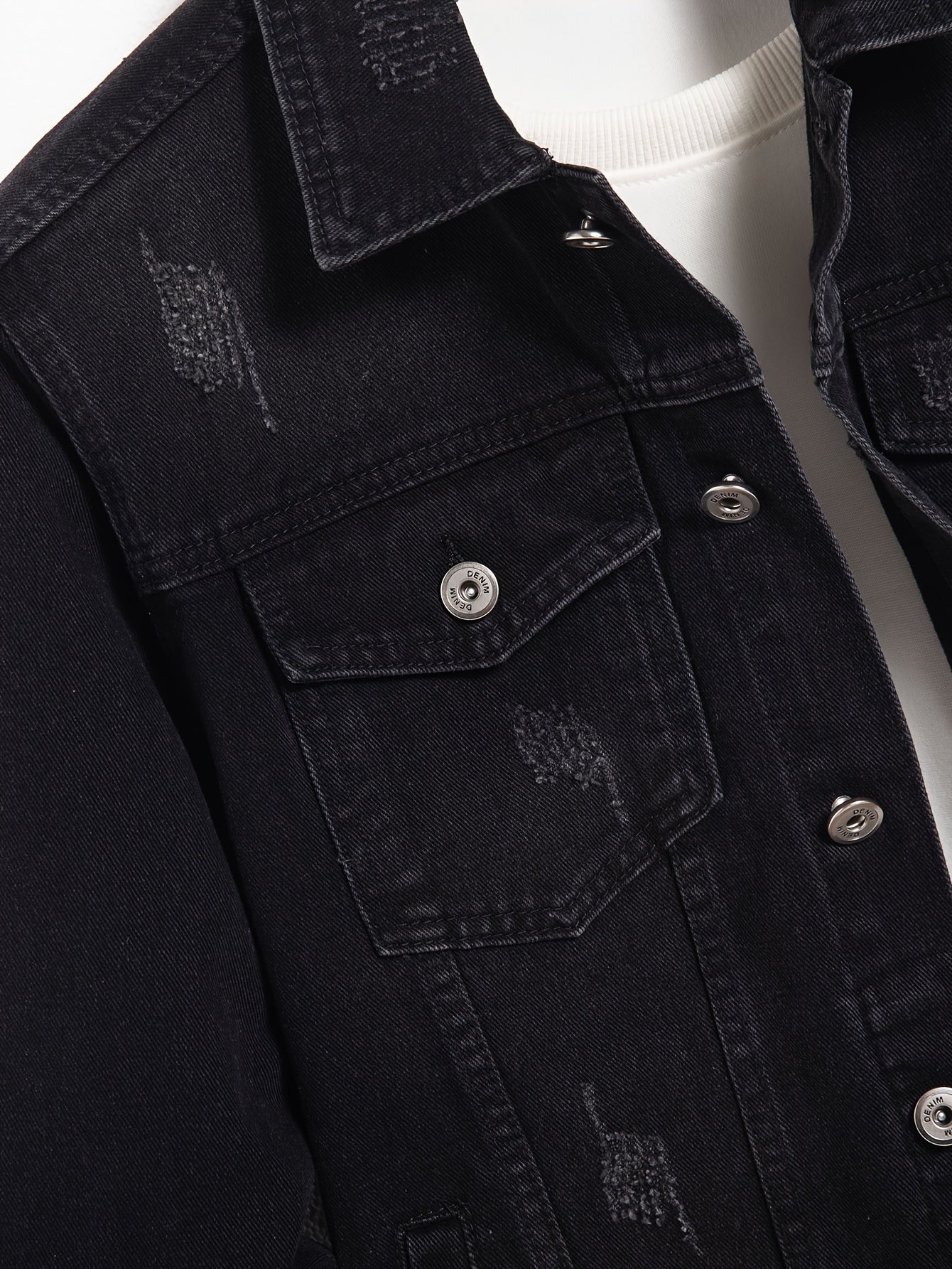 Erkaklar klassik denim ko'ylagi - Norasmiy, cho'zilmaydigan paxta aralashmasi, yuvish mashinasida yuvilishi mumkin, yengil yaka bilan