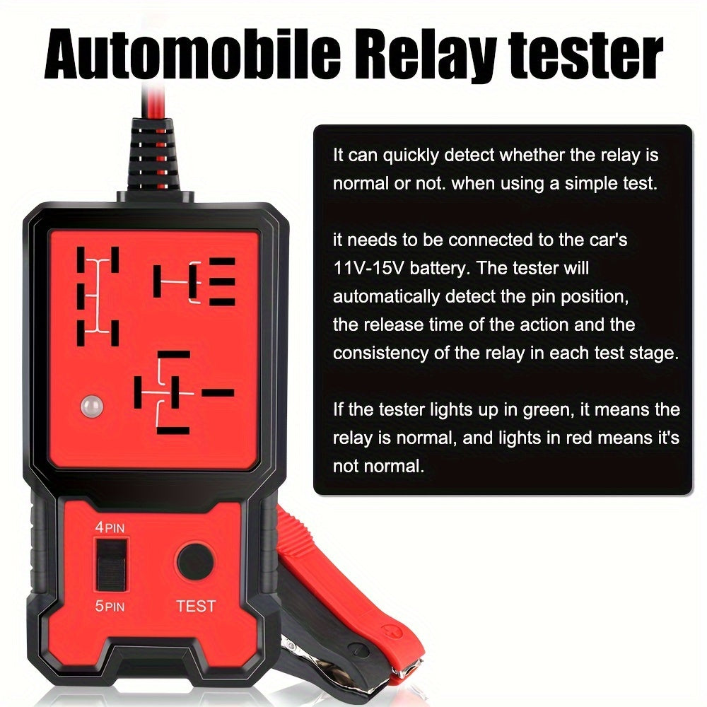 Universal 12V Automotive Relay Tester for Car Battery Check with LED