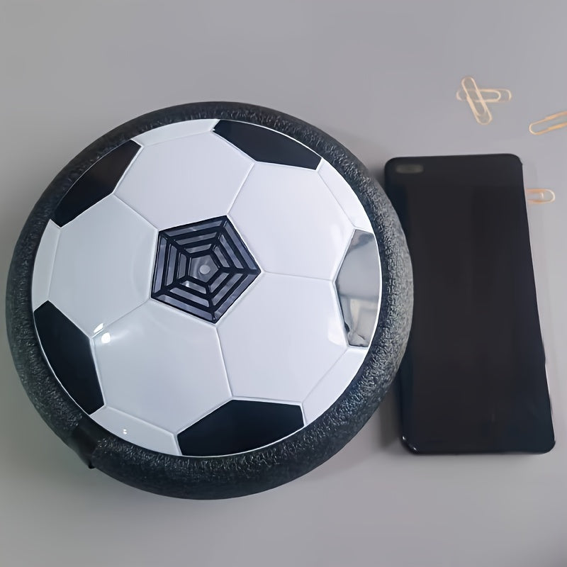 LED Light Air Cushion Football for Kids Indoor Outdoor Play White Black