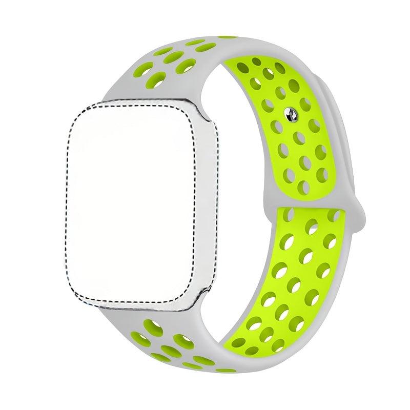Silicone Watch Band for Apple Watch Ultra SE Series 1-10 Breathable Sport Strap with Deployant Clasp