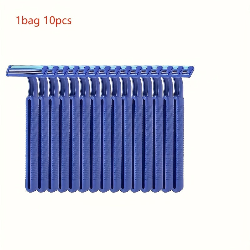 Maquinillas de afeitar desechables de doble hoja para hombres, pack de 10 o 20 con tira lubricante, azul y negro