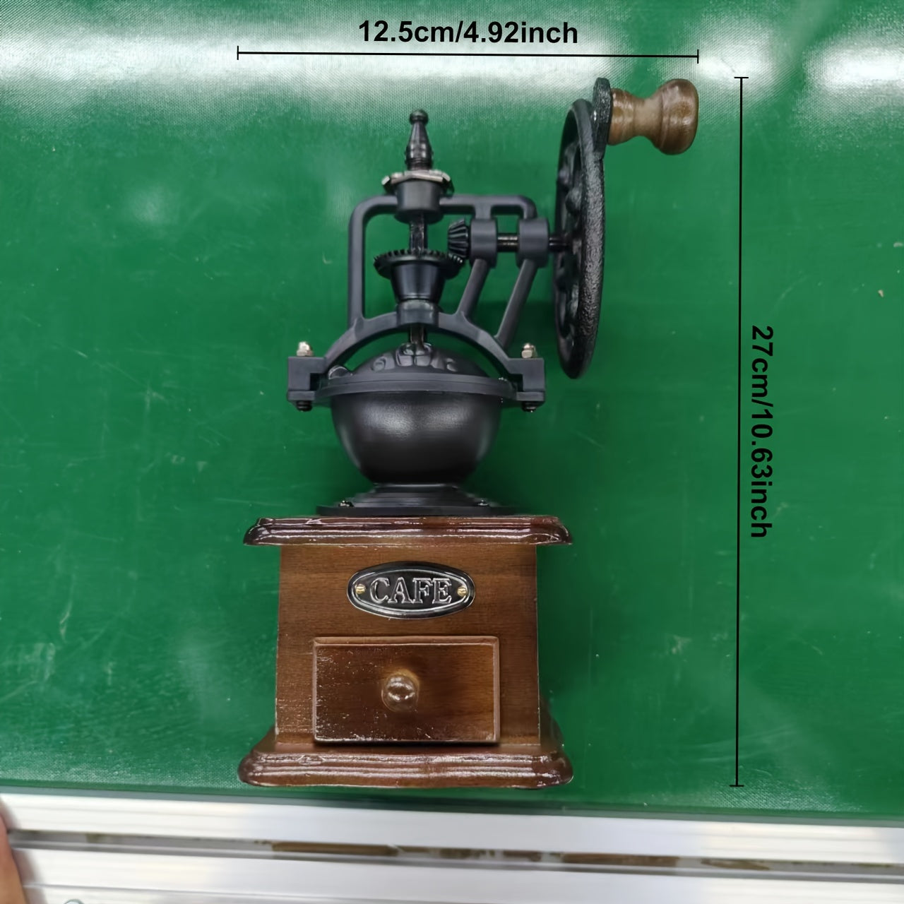 Retro Steel Hand Coffee Grinder, Manual Bean Grinder with Drawer